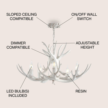 Eldora Adjustable Resin Antler LED Chandelier